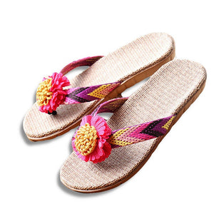 Summer Women Linen Slippers