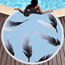 Load image into Gallery viewer, XC USHIO Fashion Feather Round Beach Towel