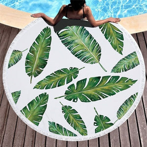 XC USHIO 2019 New Arrival Fashion Leaf 450G Round Beach Towel