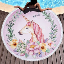 Load image into Gallery viewer, XC USHIO New Arrival 450G Flamingo Microfiber Round Beach Towel