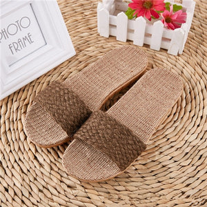 Suihyung Women Flax Slippers