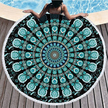 Load image into Gallery viewer, Mandala Round Beach Towel