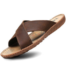 Load image into Gallery viewer, Summer Men Slippers Genuine Leather