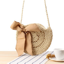 Load image into Gallery viewer, Simple Straw Round Women shoulder Beach  bag
