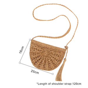 Simple Straw Round Women shoulder Beach  bag
