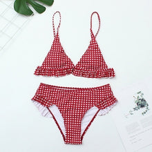 Load image into Gallery viewer, Plaid Print Swimsuit  Bikinis