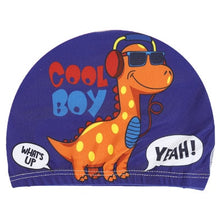 Load image into Gallery viewer, Elastic Fabric Cute Cartoon Printed Swimming Caps